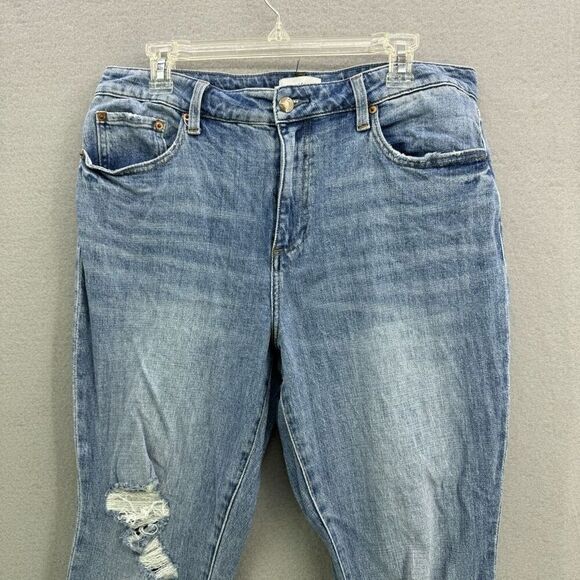 Pistola Womens Medium Wash Blue High-Rise Distressed Straight Jeans Size 31 - Picture 4 of 11